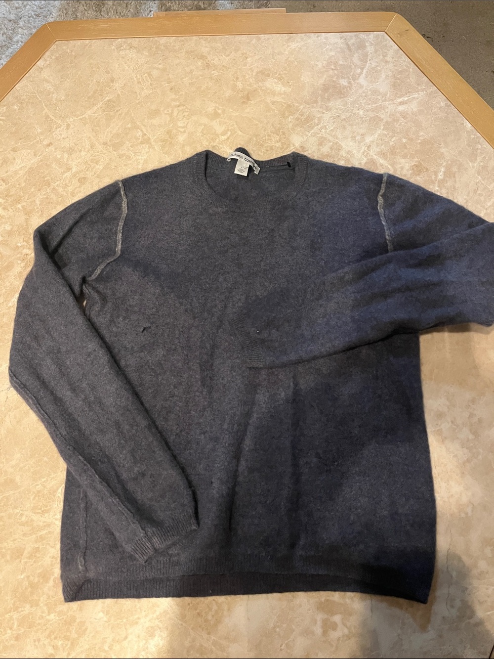 Autumn Cashmere Men's Crewneck Sweater in Dark Charcoal